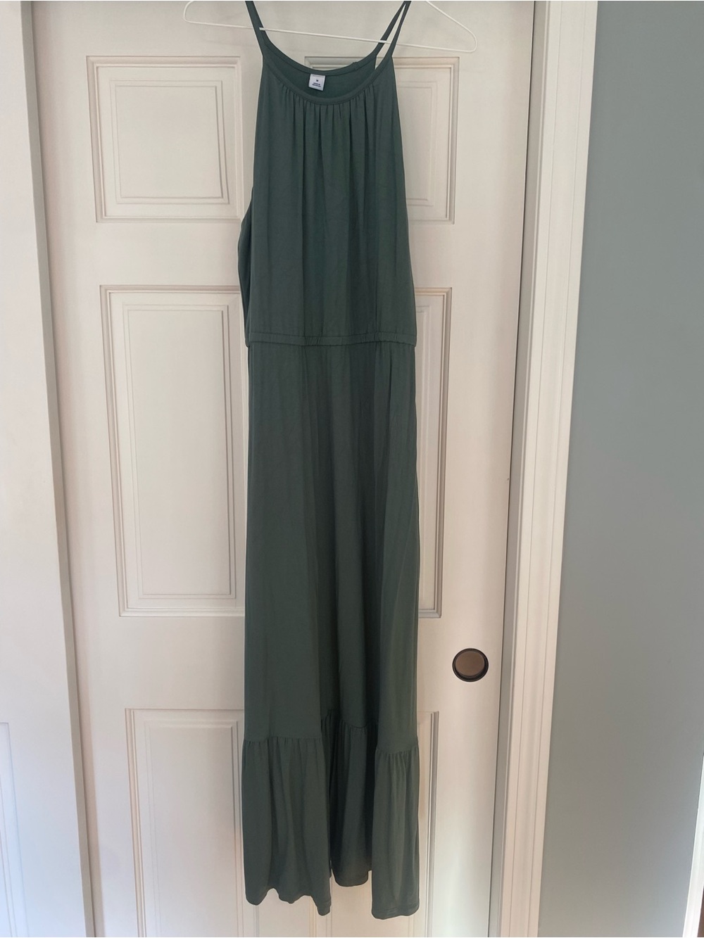 Old Navy Olive Green Maxi Dress with Ruffle Hem